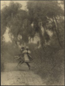 [Zwei Frauen tanzen im Wald] von Louis Fleckenstein