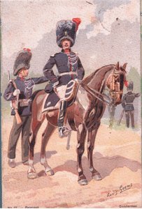 Gendarmen, Postkarte, 1920er Jahre von Louis Geens