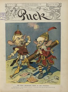 Puck-Cover zur Feier der Wahl von Charles Evans Hughes zum Gouverneur von New York, 1906