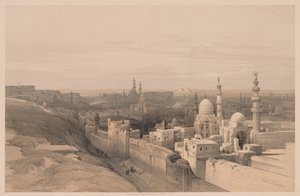 Ägypten und Nubien: Band III - Nr. 26, Kairo, Blick nach Westen, 1838 von Louis Haghe