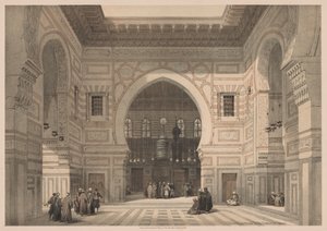 Ägypten und Nubien: Band III - Nr. 36, Innenraum der Moschee des Sultans El Ghoree, 1838 von Louis Haghe