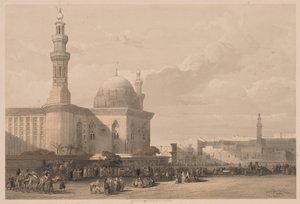 Ägypten und Nubien: Band III - Nr. 38, Moschee des Sultan Hassan vom großen Platz aus, 1838 von Louis Haghe