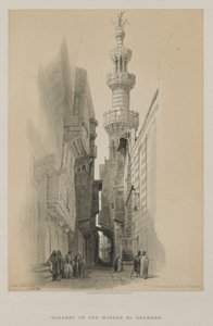 Ägypten und Nubien, Band III: Das Minarett der Moschee El Rhamree, 1848 von Louis Haghe