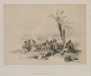 Ägypten und Nubien, Band I: Abessinische Sklaven ruhen in Korti-Nubien von Louis Haghe