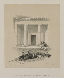 Ägypten und Nubien, Band I: Eingang zu den Höhlen von Beni-Hasan von Louis Haghe
