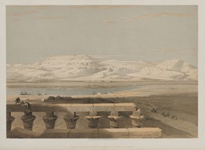 Libysche Gebirgskette vom Tempel von Luxor, 1847 von Louis Haghe
