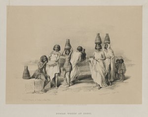Ägypten und Nubien, Band I: Nubische Frauen in Kortie am Nil, 1847 von Louis Haghe
