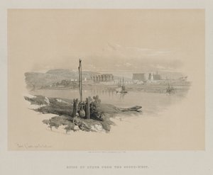 Ägypten und Nubien, Band I: Ruinen von Luxor von Südwesten, 1846