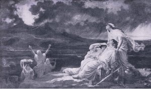 Herculaneum: Der Ausbruch des Vesuvs, Illustration aus The Worlds Library of Best Books, ca. 1940