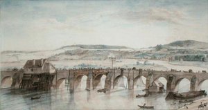 Die zwei Brücken (Saint-Cloud und Sevres) von Louis Jean Desprez