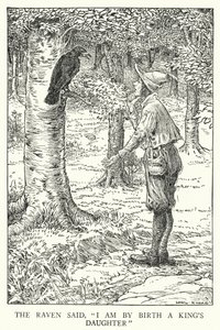 Der Rabe sagte: "Ich bin von Geburt eine Königstochter" (Lithografie) von Louis John Rhead
