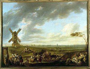 Ansicht von Lille genommen von Dieu-de-Marcq von Louis Joseph  Watteau