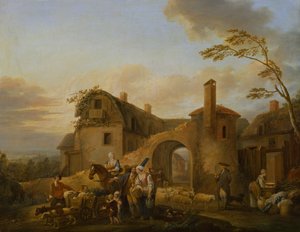 Vier Stunden des Tages: Morgen von Louis Joseph (Watteau de Lille)(attr. to) Watteau