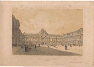 Ansicht des Innenhofs (Cour Carrée) des Louvre von Louis Jules Arnout