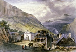 Das Dorf Eaux chaudes, ca. 1850 (Lithografie)
