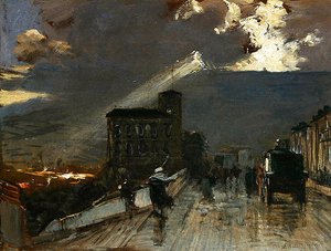 Die Terrasse in Kassel mit aufziehendem Sturm von Louis Kolitz