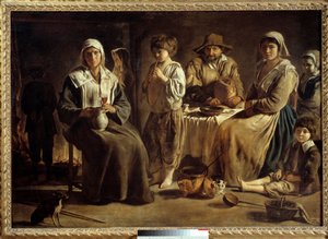 Eine Bauernfamilie im Inneren