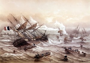 Walfang in Neufundland. Gemälde von Lebreton. Frühes 19. Jahrhundert von Louis Le Breton