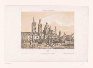 Blick auf die Abbaye aux Hommes mit der Église Saint-Étienne in Caen von Louis Le Breton