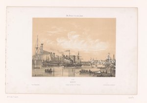 Blick auf den Hafen und das Schloss von Brest von Louis Le Breton