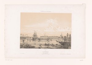 Blick auf das Bassin Napoléon III am Hafen von Cherbourg (Hedendaags Frankreich) von Louis Le Breton