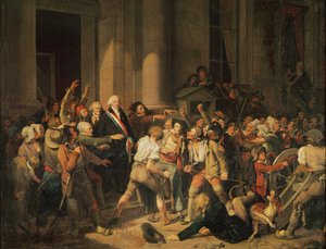 Mutige Tat von Monsieur Defontenay, Bürgermeister von Rouen, 29. August 1792 von Louis Leopold Boilly