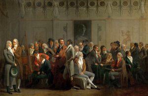 Treffen von Künstlern im Atelier von Isabey