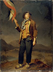 Porträt des Sängers Simon Chenard (1758-1832) im Kostüm eines Sansculotten, als Fahnenträger beim Fest zu Ehren der Freiheit Savoyens am 14. Oktober 1792 von Louis Leopold Boilly