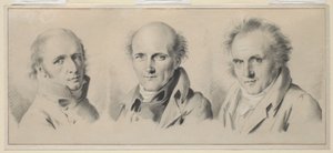 Porträts von Charles Percier, Pierre-François Léotard Fontaine und Claude-Louis Bernier, vor 1807