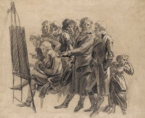 Louis-Léopold Boilly - Das Treffen der Künstler (Skizze) von Louis Leopold Boilly