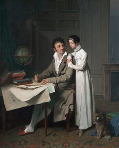 Die Geographiestunde (Porträt von Monsieur Gaudry und seiner Tochter) von Louis Leopold Boilly