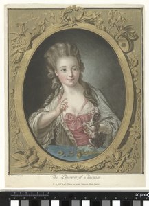 Junge Frau mit einem Hündchen von Louis Marin Bonnet
