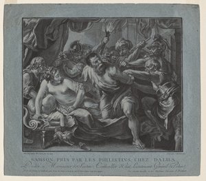 Samson wird von den Philistern im Haus von Delilah gefangen genommen