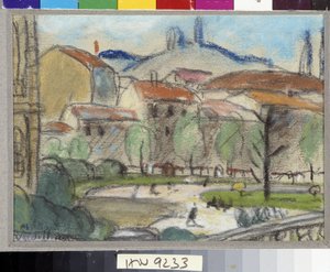 Der Pastell-Öffentliche Garten von Louis Mathieu Verdilhan (1875-1928) von Louis Mathieu Verdilhan