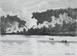 Feuer gesehen von East Lyme, Connecticut, 1900 von Louis Michel Eilshemius