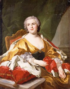 Porträt von Louise Elisabeth de Bourbon, Herzogin von Parma, sitzend, dreiviertel Länge