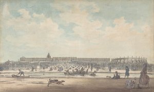 Das Schloss von Versailles vom Garten aus gesehen, 1779