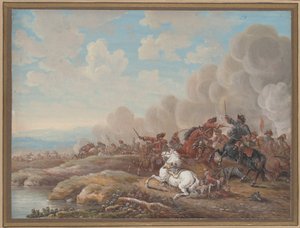 Kavallerieschlacht an einem Fluss von Louis Nicolas van Blarenberghe