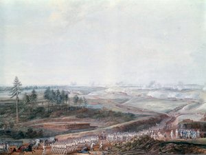 Amerikanischer Unabhängigkeitskrieg: die Schlacht von Yorktown am 19.10.1781, Detail von Louis Nicolas van Blarenberghe