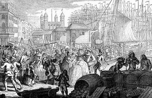 Die Importe Großbritanniens aus Frankreich..., 1757 von Louis Philippe Boitard