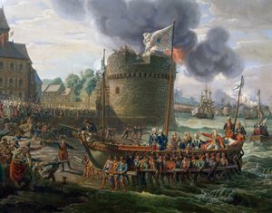 Ludwig XVI. besucht den Hafen von Cherbourg, 23. Juni von Louis Philippe Crepin