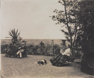 Unbetitelt Mann und Frau entspannen sich, ca. 1854