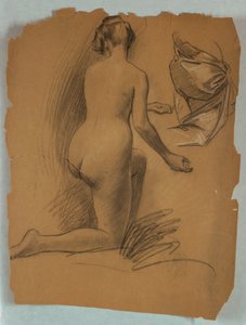 Studie einer knienden nackten Figur