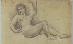 Studie einer liegenden nackten Figur