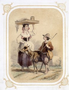 Italienischer und bäuerlicher Hirte - in „Album du jeune voyageur“, illustriert von Louis Lassalle von Louis Simon Lassalle
