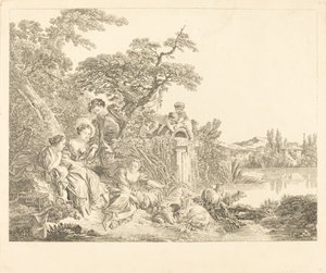 Die Geschenke des Hirten von Louis Simon Lempereur after François Boucher