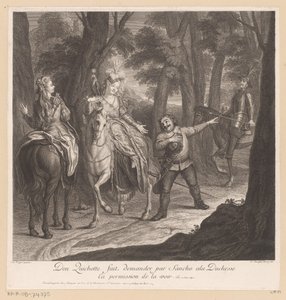 Don Quichote lässt Sancho die Herzogin um Erlaubnis bitten, sie zu sehen
