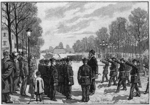 Übung der Schulbataillone auf dem Boulevard Saint Jacques in Paris von Louis Tinayre