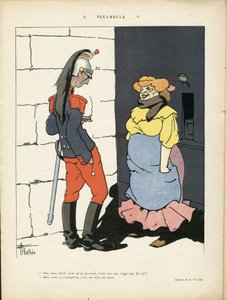 Illustration von Louis Vallet (1856-1940) in Le Rire, 02/03/12 - Präambel - Armee, Prostitution