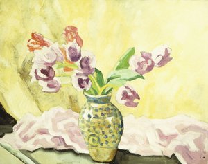 Vase mit Tulpen